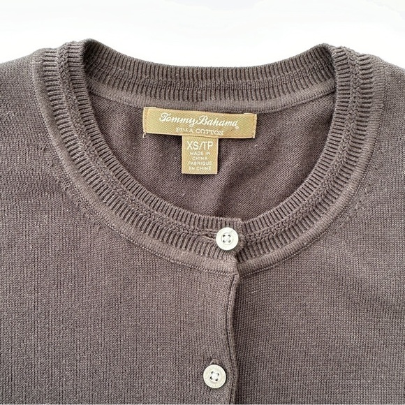 Tommy Bahama cardigan, crew neckline, 3/4 length sleeves, button front, cotton - Picture 8 of 8